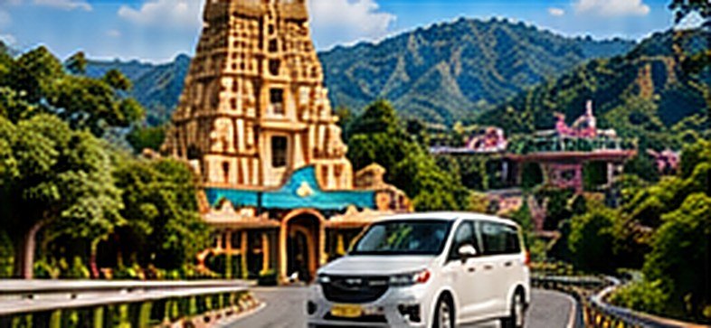 Cab near the Tirumala temple